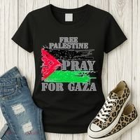 Free Palestine Pray For Gaza Palestinian Flag Women's T-Shirt thumb 3