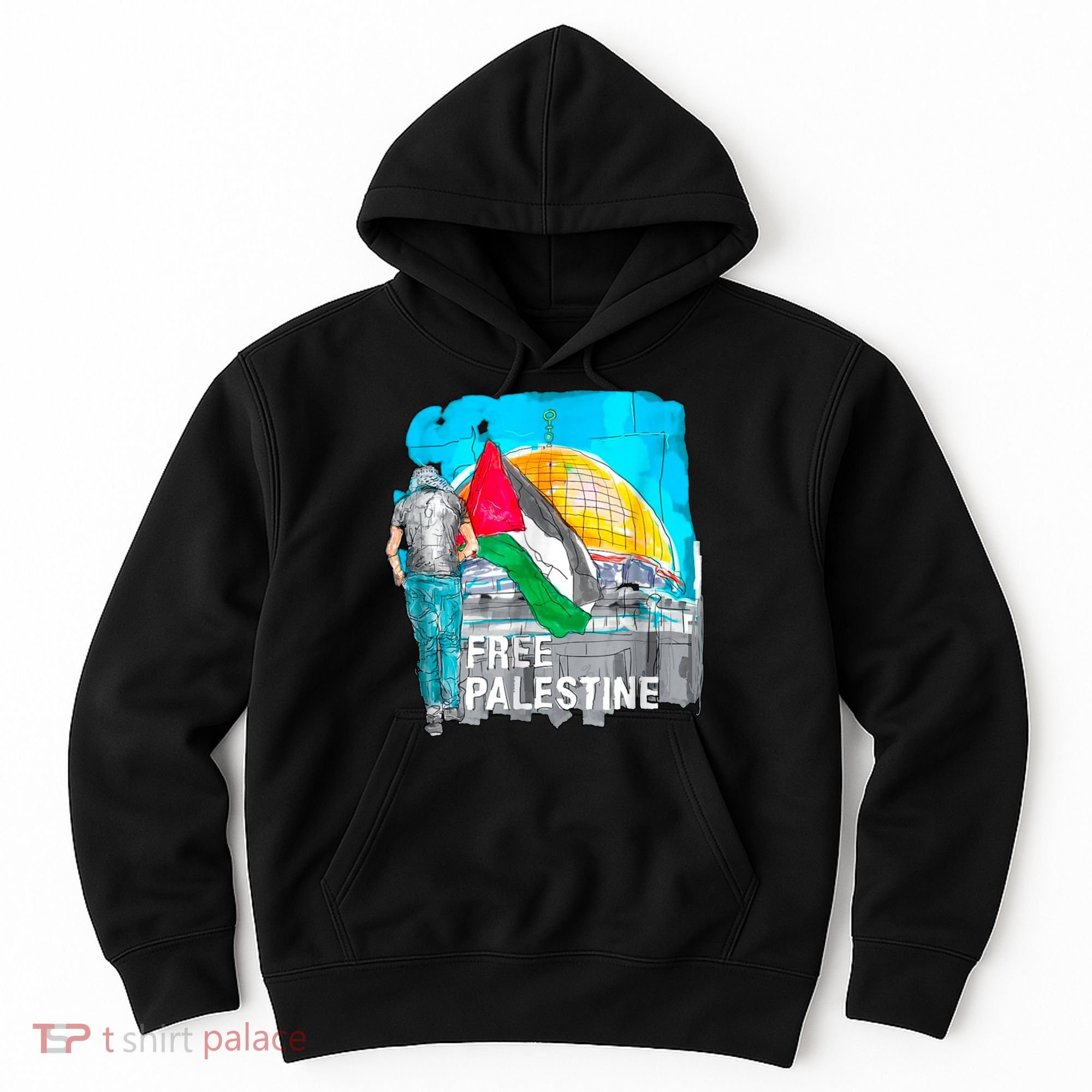 Free Palestine Save Gaza Ilustraion Hoodie