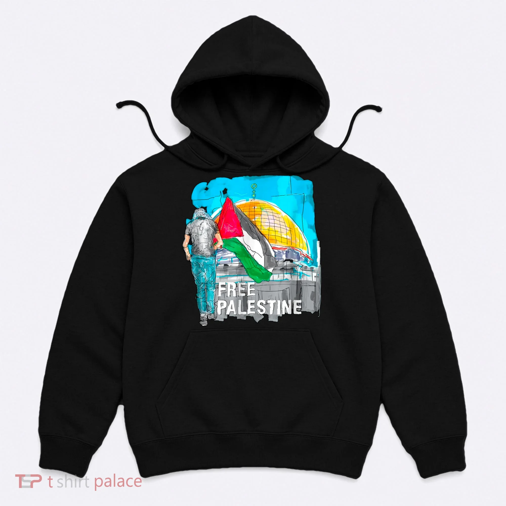 Free Palestine Save Gaza Ilustraion Hoodie