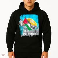 Free Palestine Save Gaza Ilustraion Hoodie thumb 2