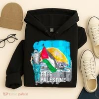 Free Palestine Save Gaza Ilustraion Hoodie thumb 4