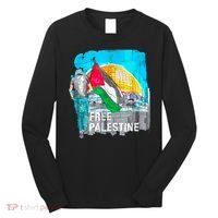Free Palestine Save Gaza Ilustraion Long Sleeve Shirt thumb 0