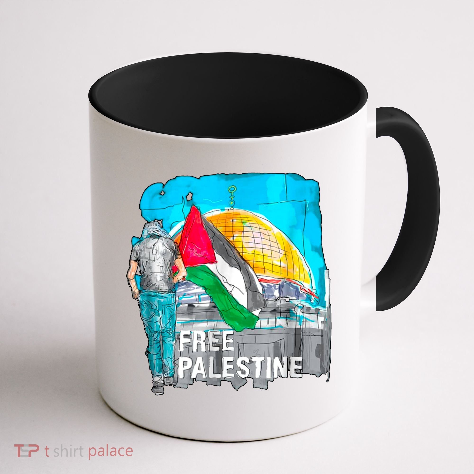 Free Palestine Save Gaza Ilustraion Coffee Mug