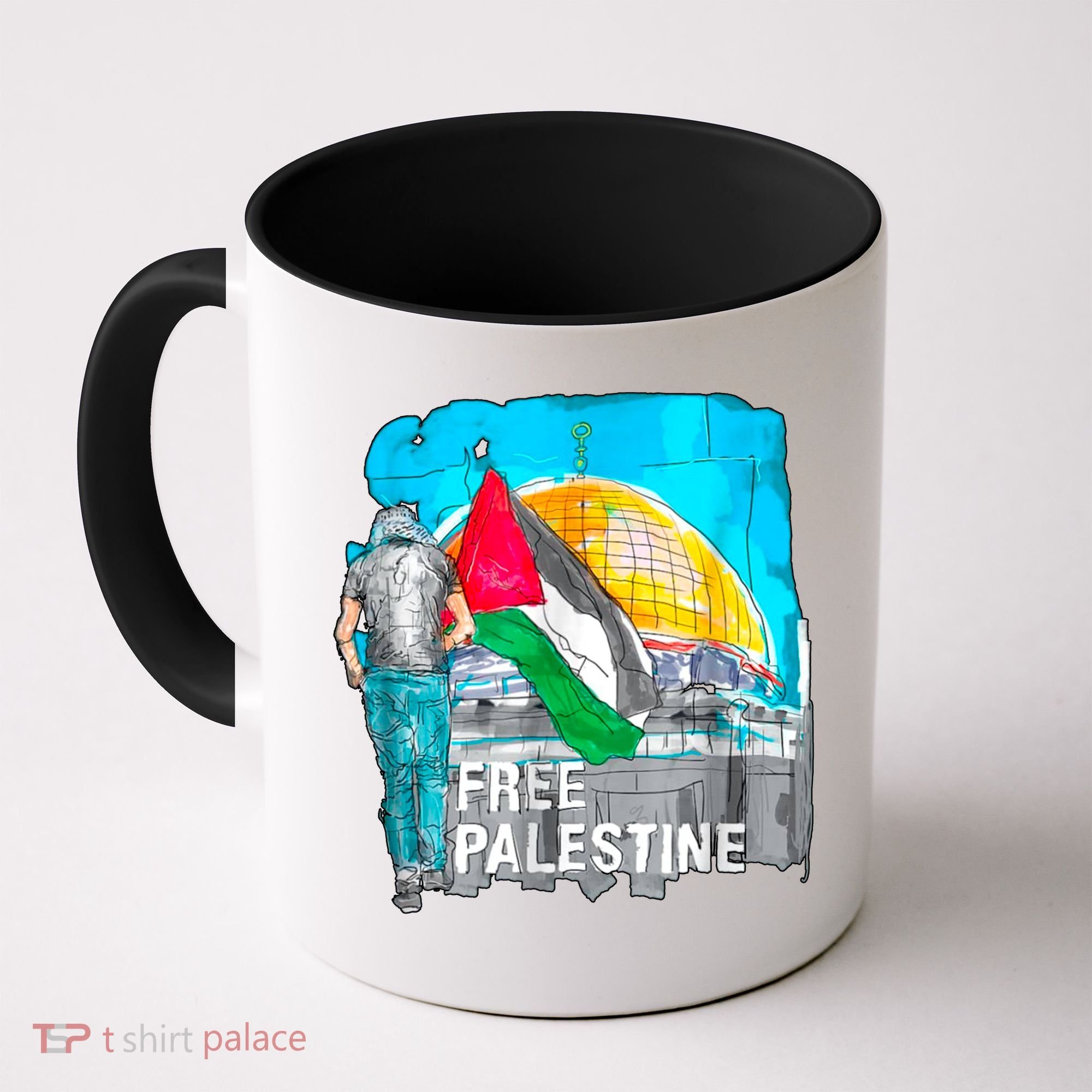 Free Palestine Save Gaza Ilustraion Coffee Mug
