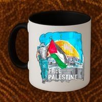 Free Palestine Save Gaza Ilustraion Coffee Mug thumb 2
