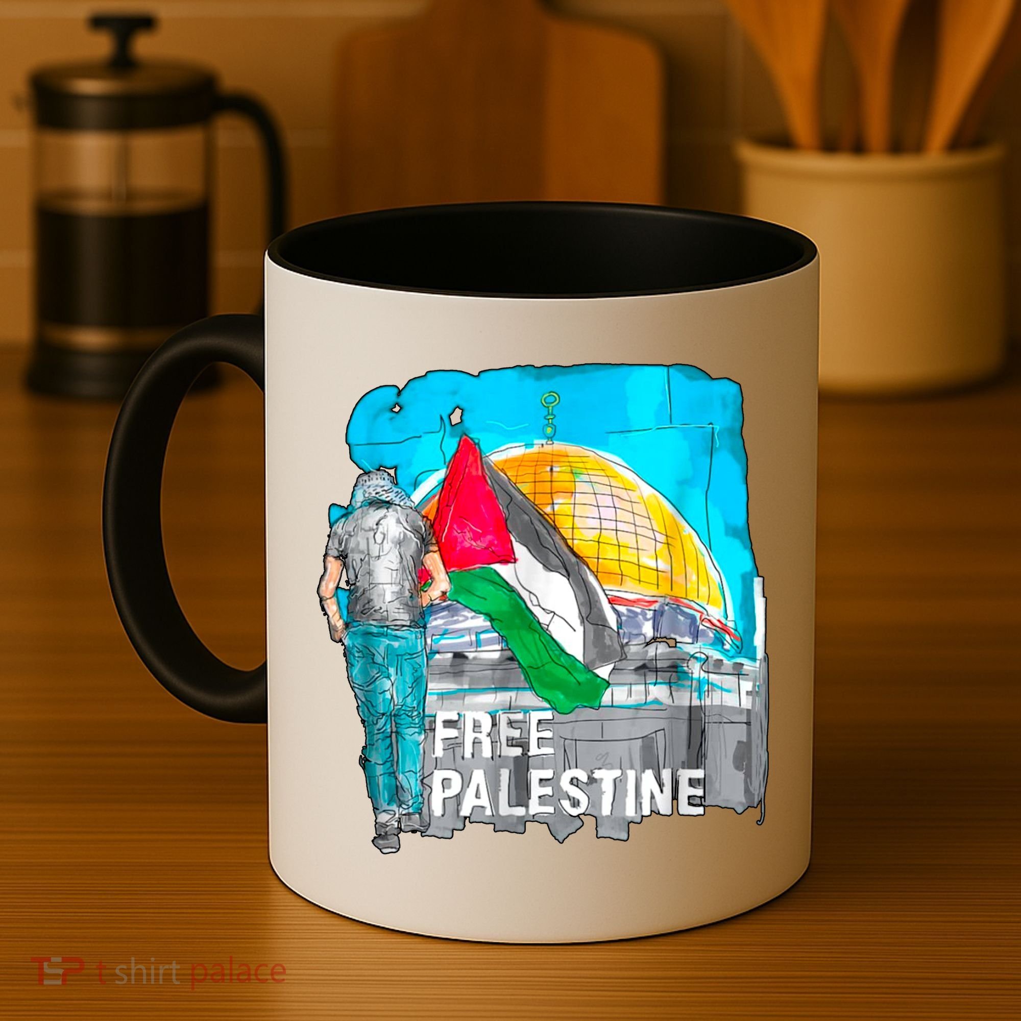 Free Palestine Save Gaza Ilustraion Coffee Mug