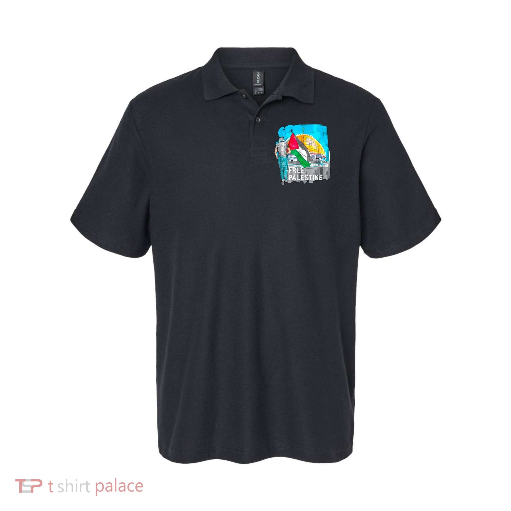 Free Palestine Save Gaza Ilustraion Polo