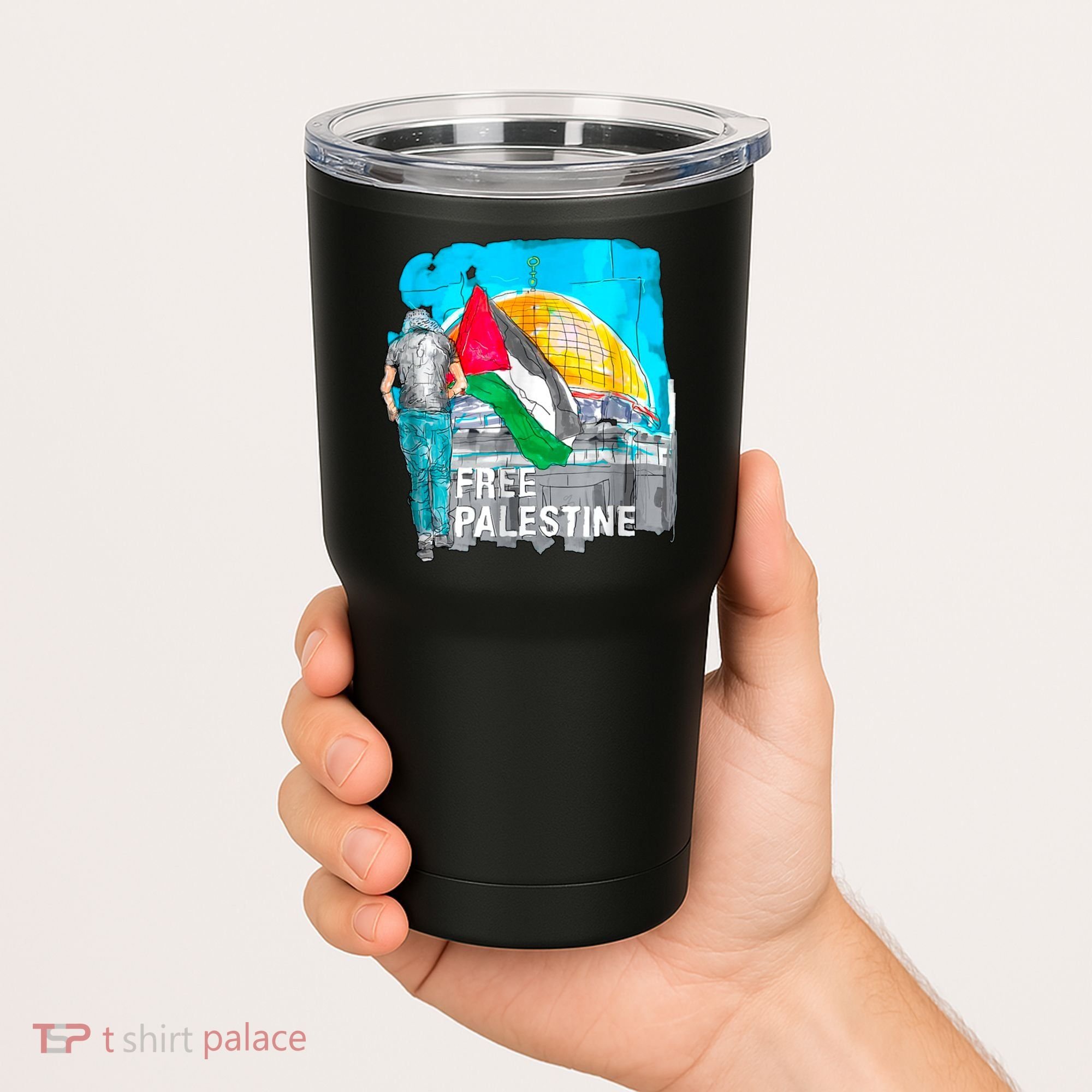 Free Palestine Save Gaza Ilustraion Tumbler