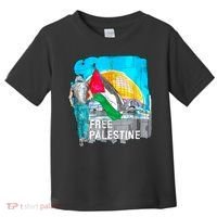 Free Palestine Save Gaza Ilustraion Toddler T-Shirt thumb 0