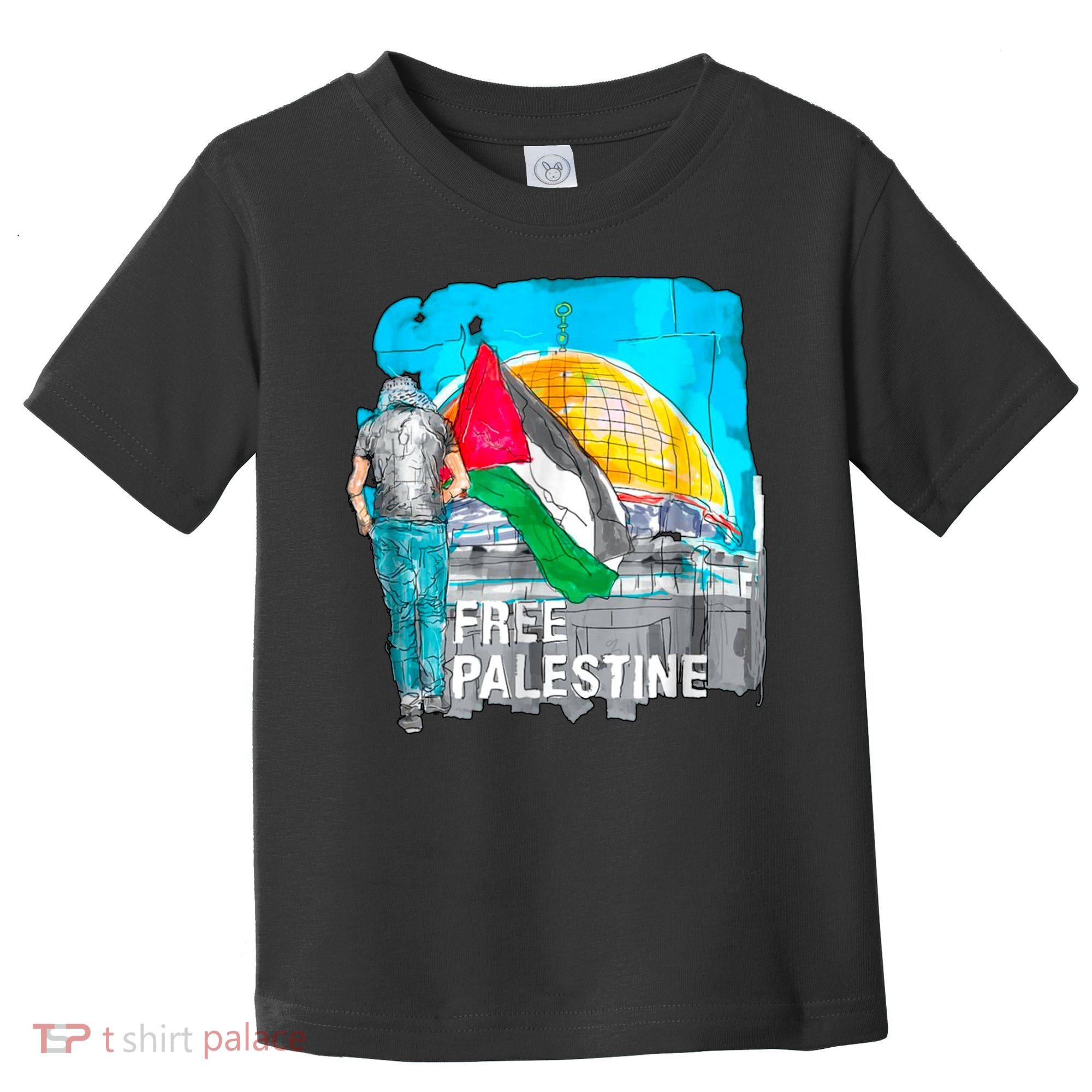 Free Palestine Save Gaza Ilustraion Toddler T-Shirt