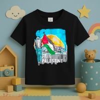 Free Palestine Save Gaza Ilustraion Toddler T-Shirt thumb 3