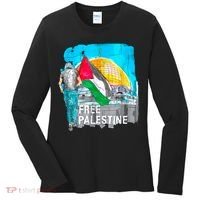 Free Palestine Save Gaza Ilustraion Women's Long Sleeve Shirt thumb 0