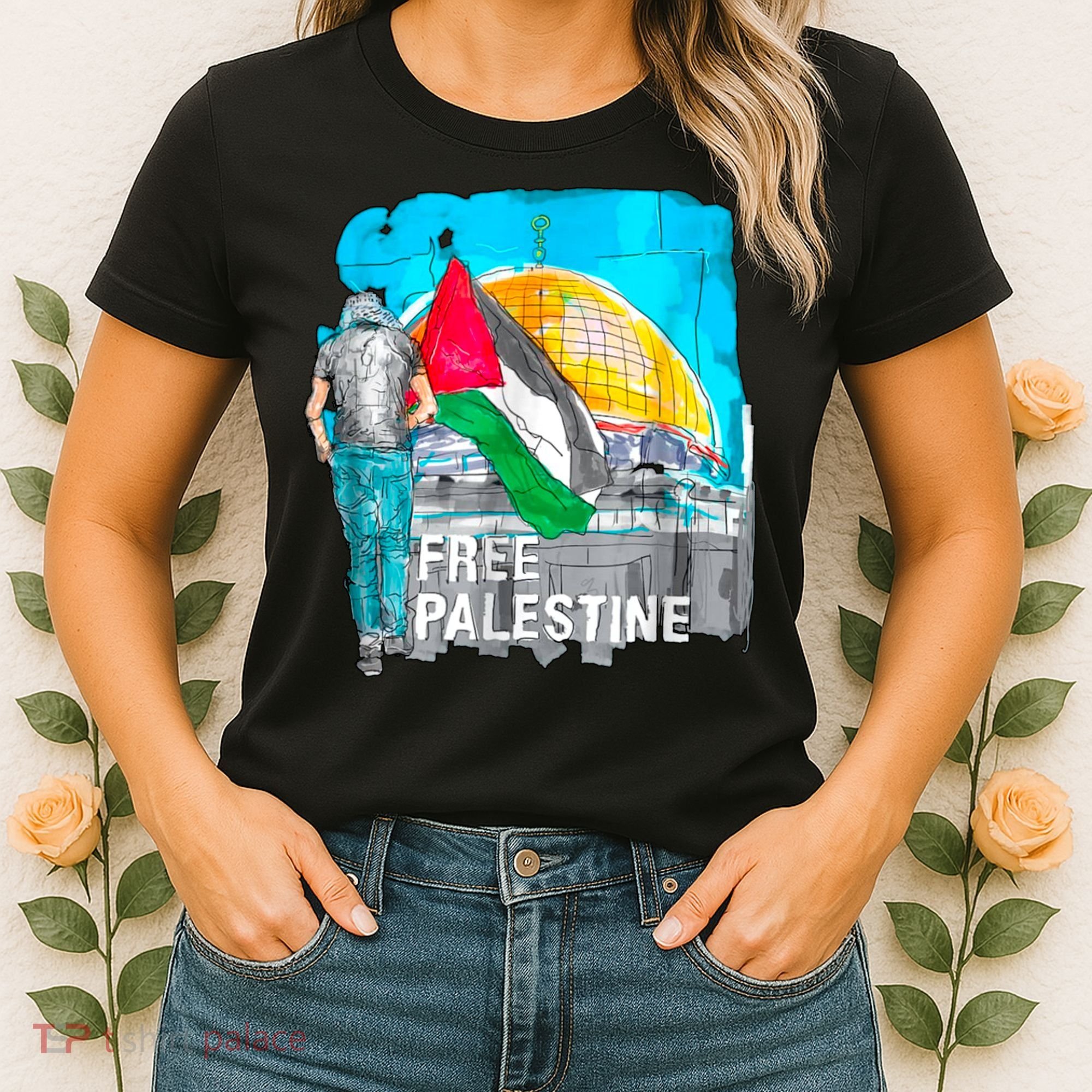 Free Palestine Save Gaza Ilustraion Women's T-Shirt