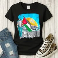 Free Palestine Save Gaza Ilustraion Women's T-Shirt thumb 3