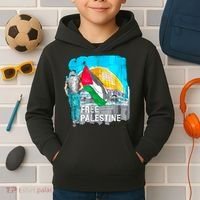 Free Palestine Save Gaza Ilustraion Kids Hoodie thumb 2
