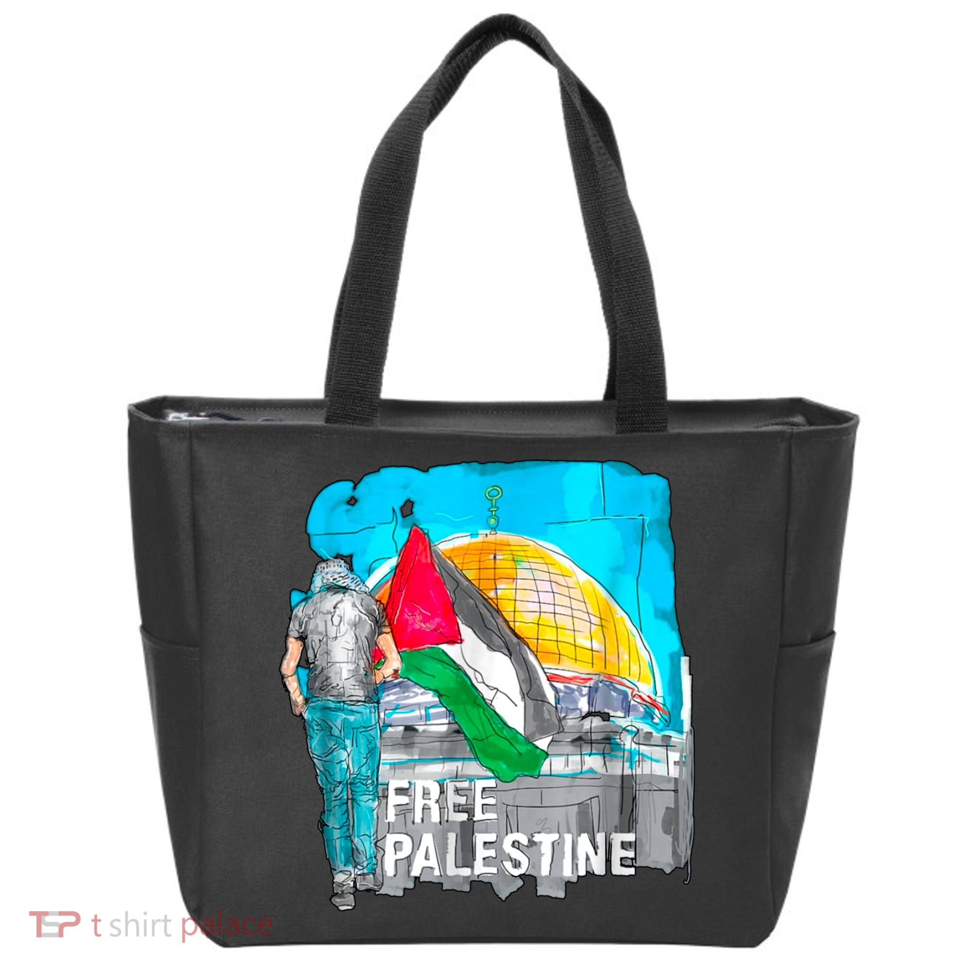 Free Palestine Save Gaza Ilustraion Tote Bag