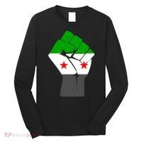 Free Syria Revolution Fist Flag Long Sleeve Shirt thumb 0