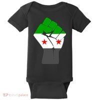 Free Syria Revolution Fist Flag Baby Bodysuit thumb 0