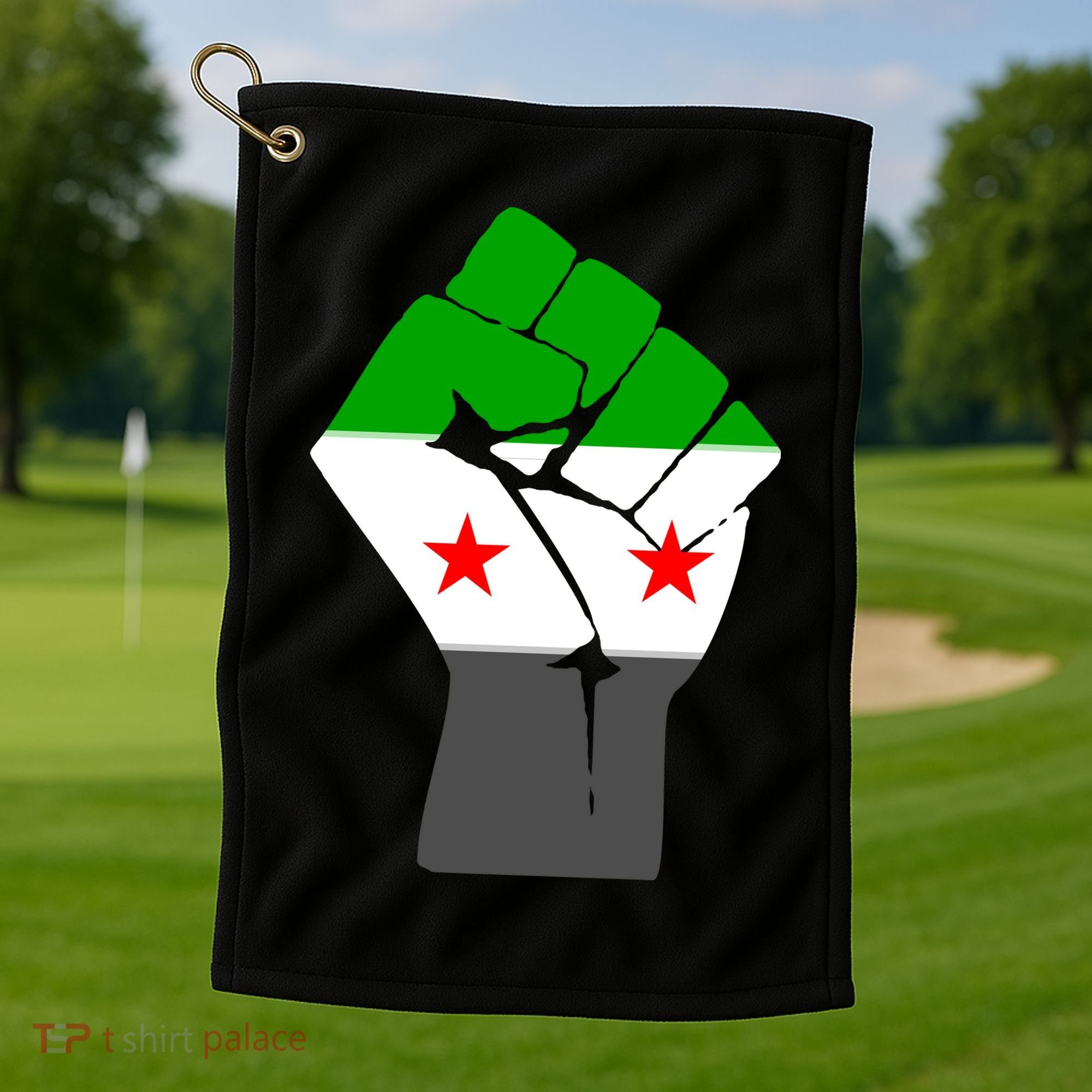 Free Syria Revolution Fist Flag Golf Towel