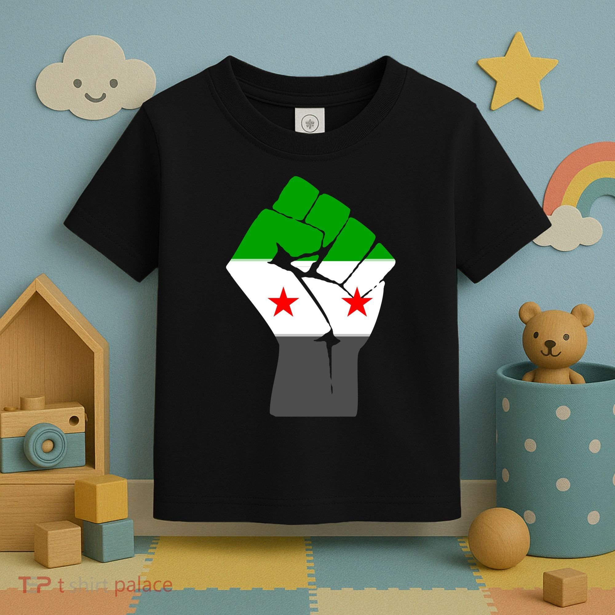 Free Syria Revolution Fist Flag Toddler T-Shirt