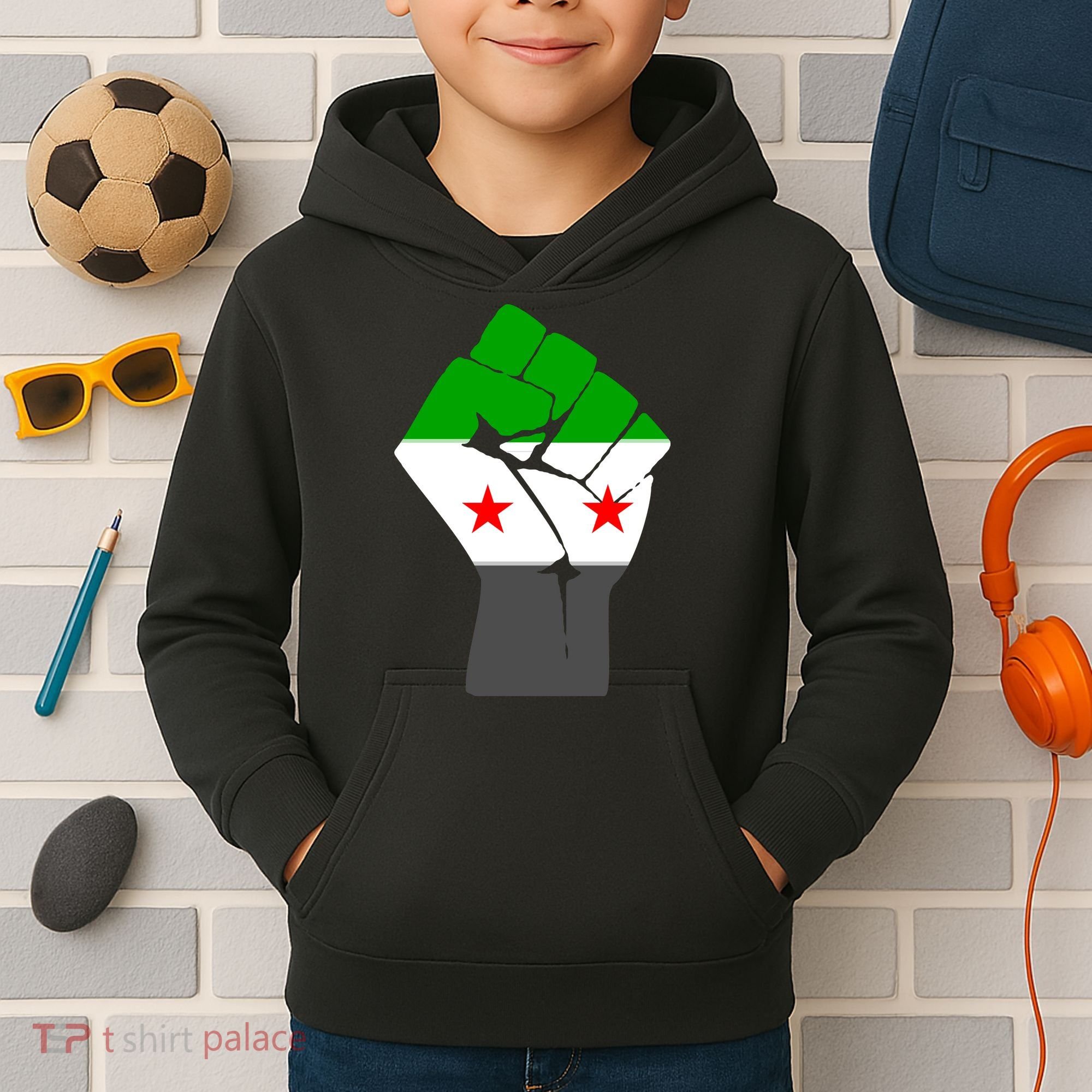 Free Syria Revolution Fist Flag Kids Hoodie