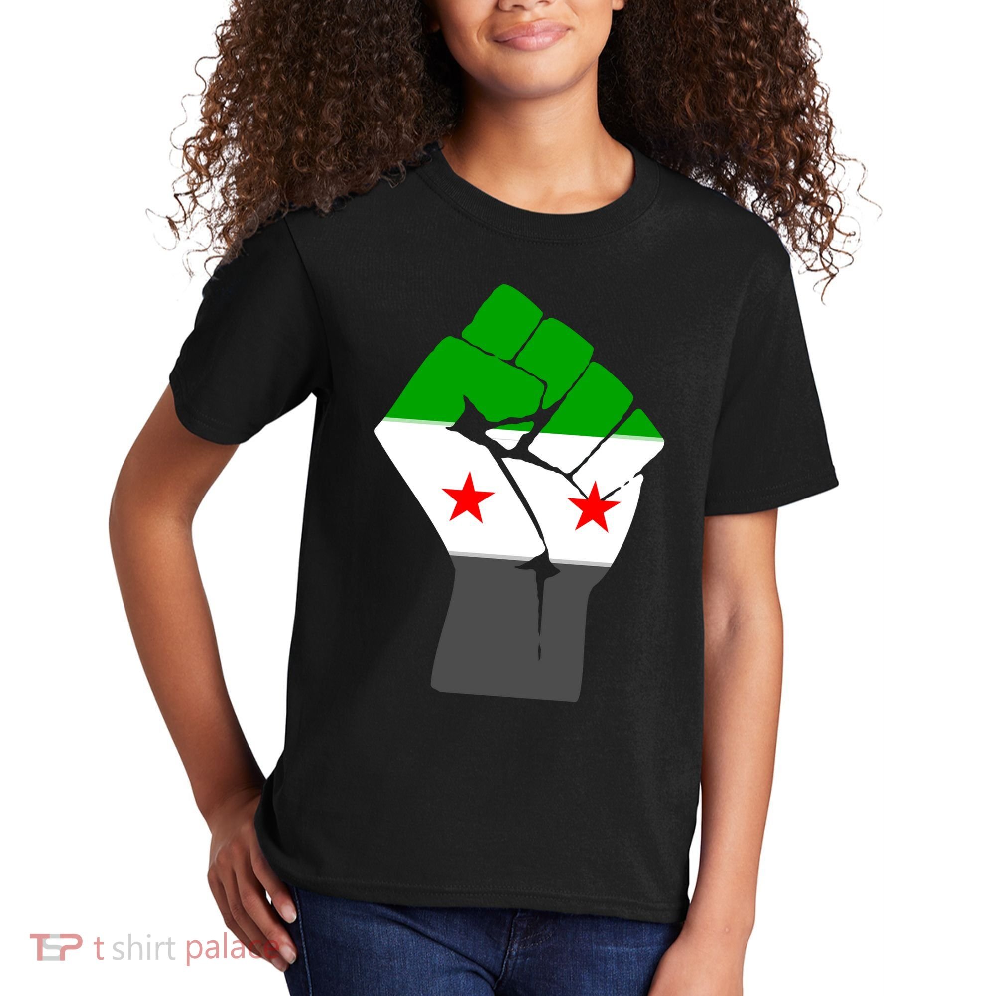 Free Syria Revolution Fist Flag Kids T-Shirt
