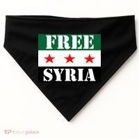 Free Syria Syrian Anti War Protest Strikes USA-Made Doggie Bandana thumb 0