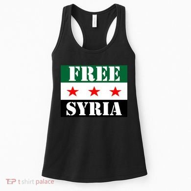 Free Syria Syrian Anti War Protest Strikes Women's Tank Top