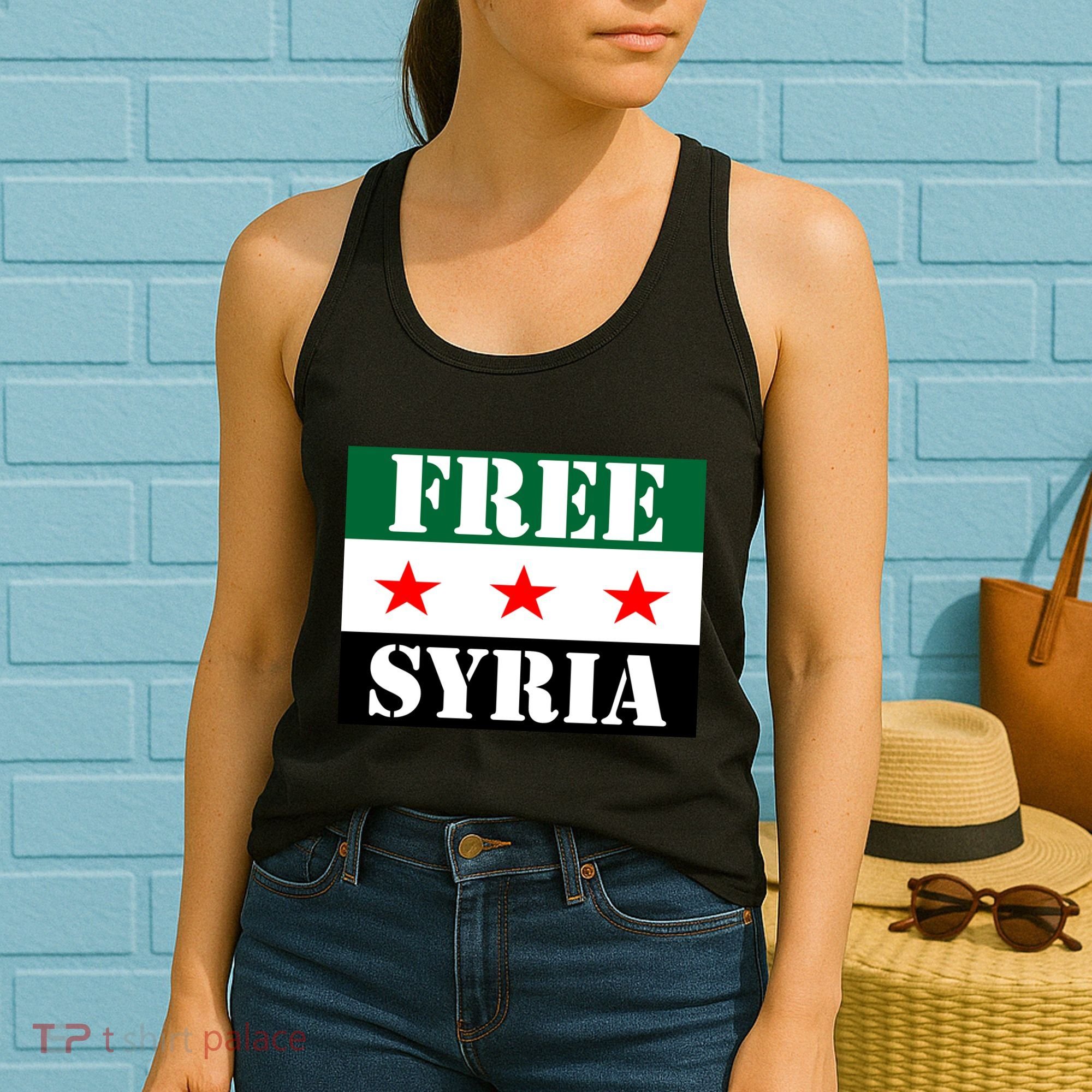 Free Syria Syrian Anti War Protest Strikes Women's Tank Top