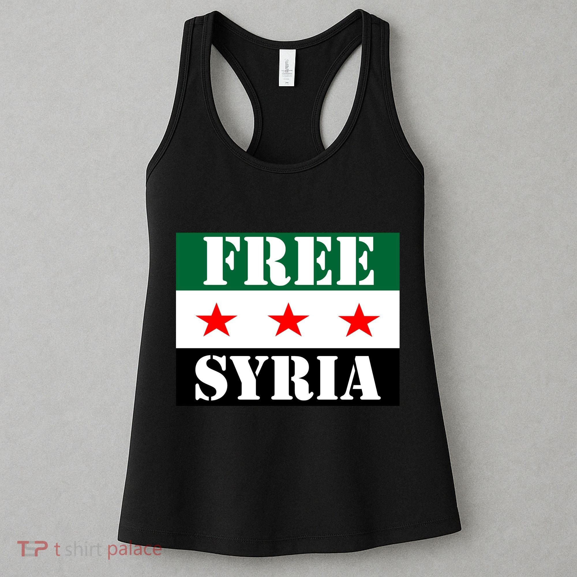 Free Syria Syrian Anti War Protest Strikes Women's Tank Top