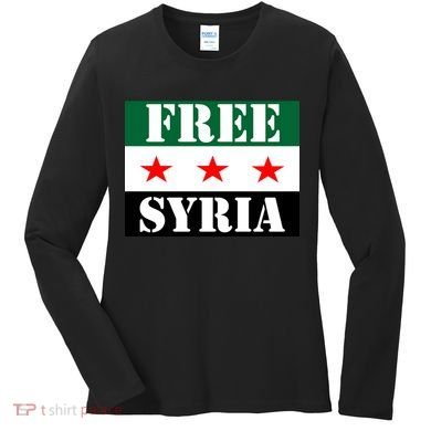 Free Syria Syrian Anti War Protest Strikes Women's Long Sleeve Shirt
