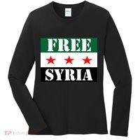 Free Syria Syrian Anti War Protest Strikes Women's Long Sleeve Shirt thumb 0