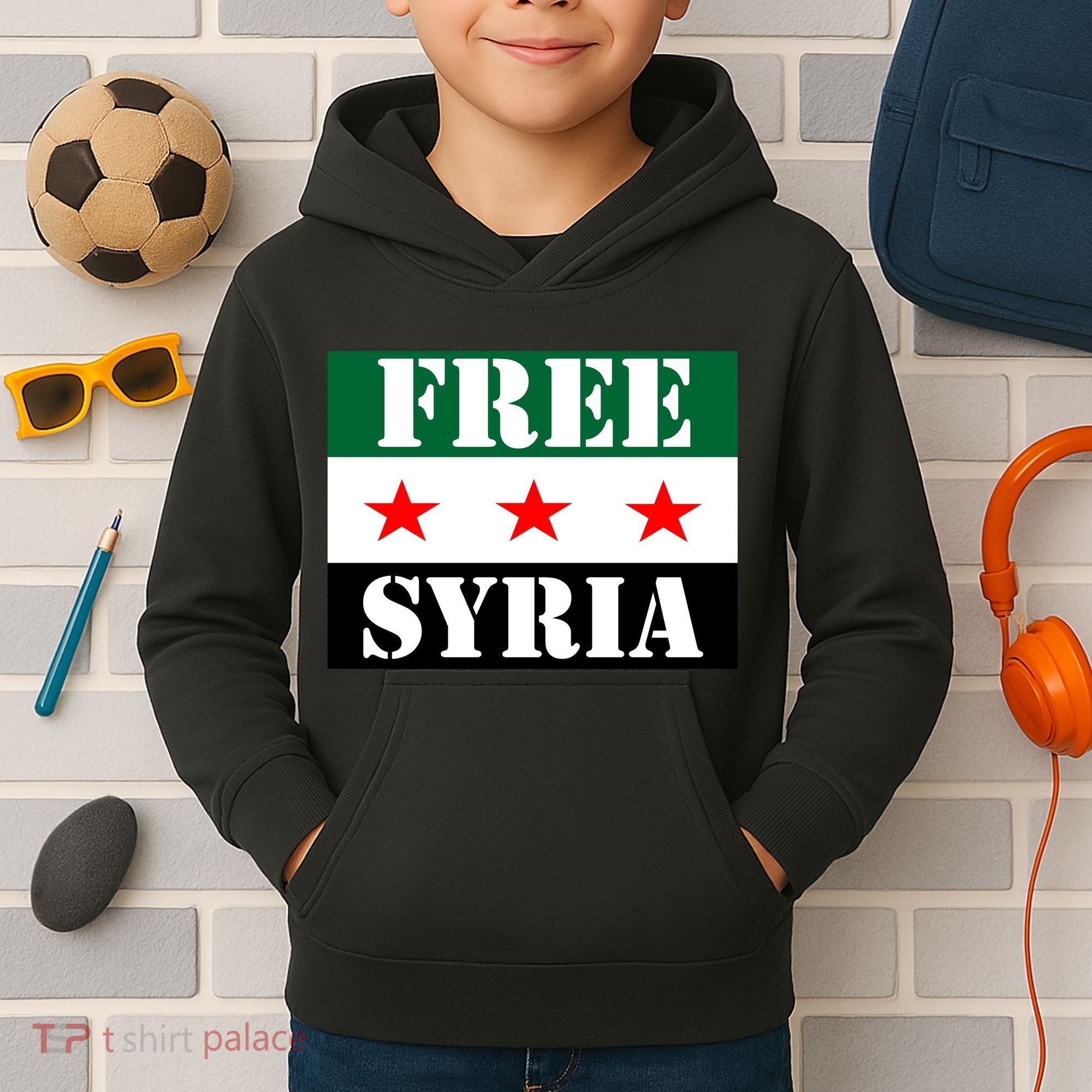 Free Syria Syrian Anti War Protest Strikes Kids Hoodie