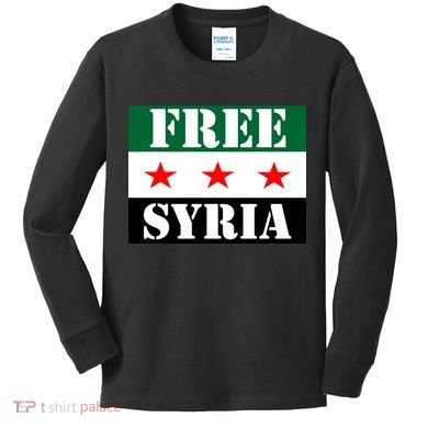 Free Syria Syrian Anti War Protest Strikes Kids Long Sleeve Shirt
