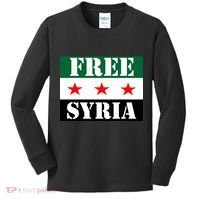 Free Syria Syrian Anti War Protest Strikes Kids Long Sleeve Shirt thumb 0