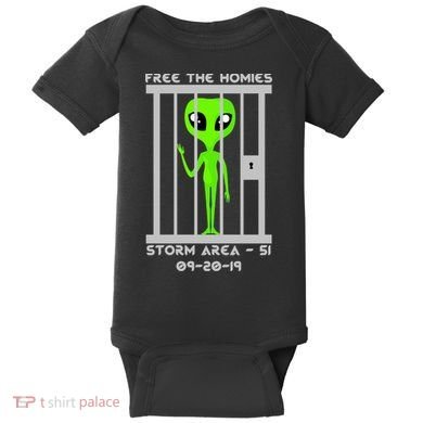 Free The Aliens Storm Area 51 Baby Bodysuit