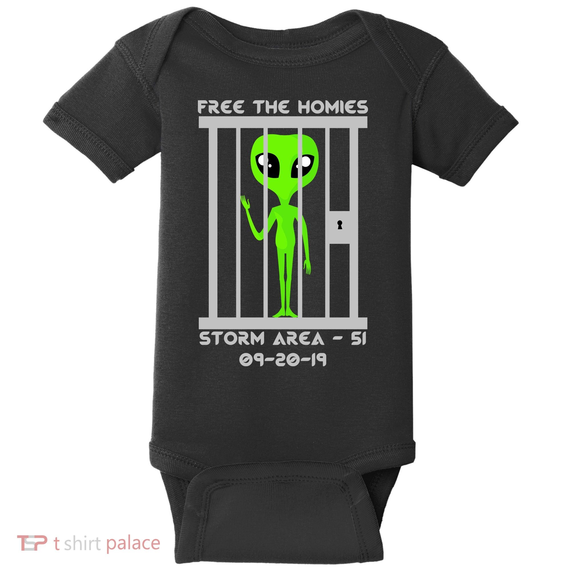 Free The Aliens Storm Area 51 Baby Bodysuit