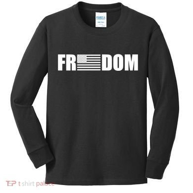 Freedom American Flag Kids Long Sleeve Shirt