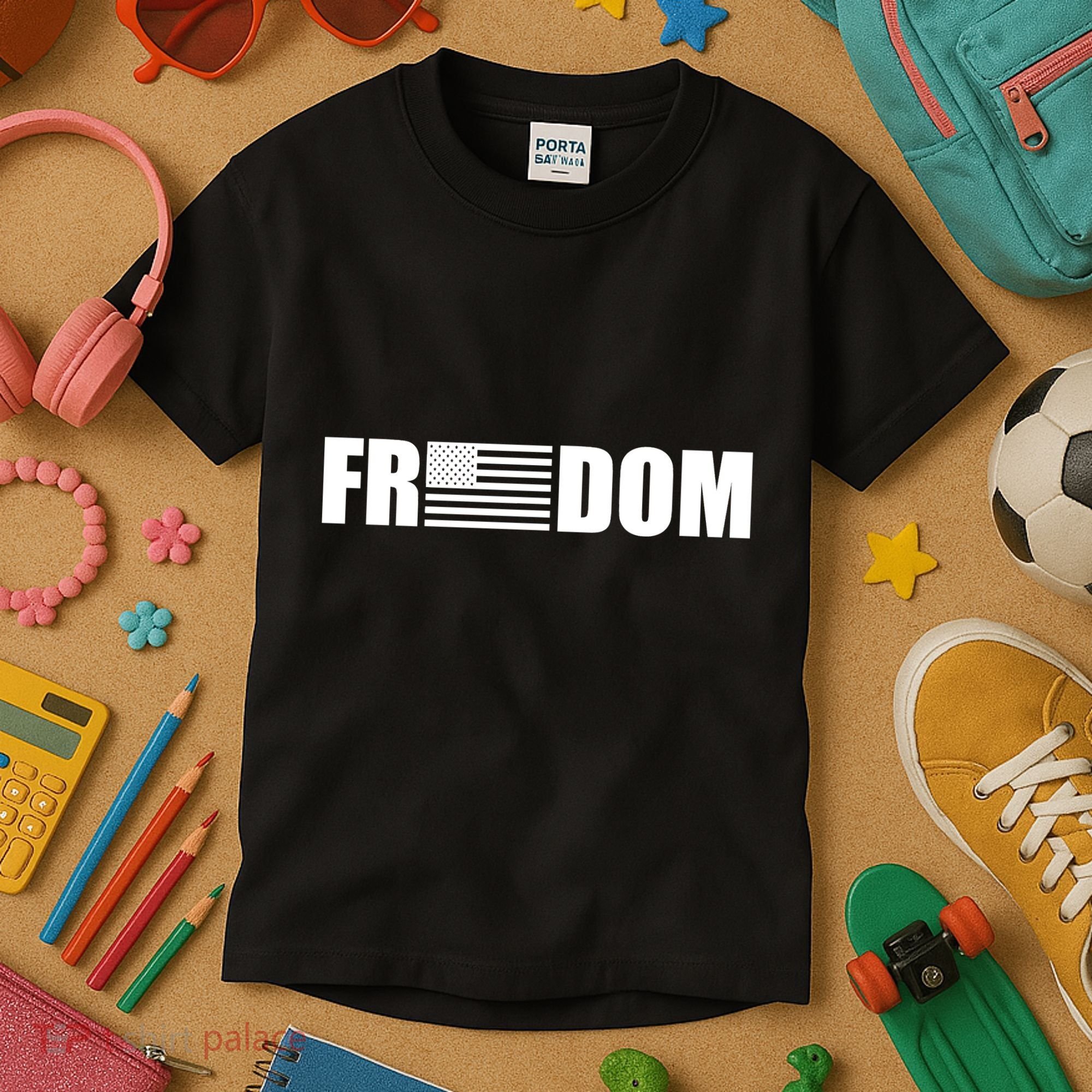 Freedom American Flag Kids T-Shirt