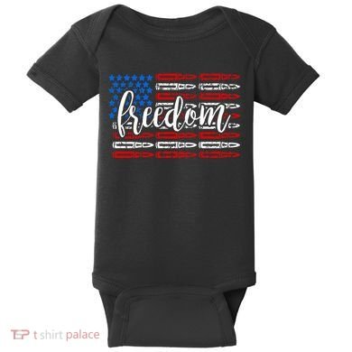 Freedom Bullet USA American Flag Baby Bodysuit