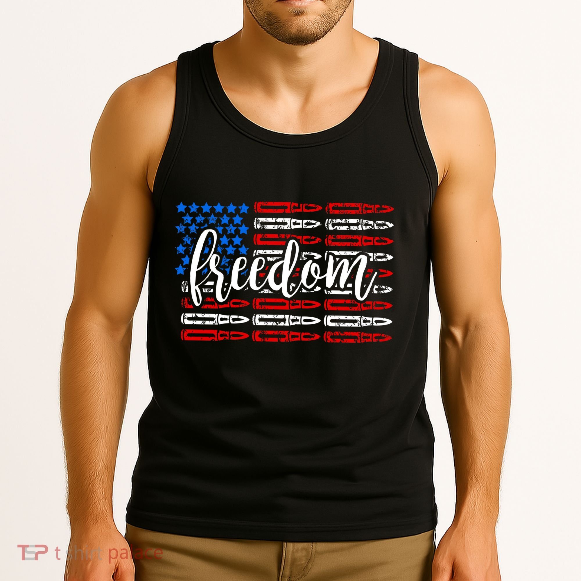 Freedom Bullet USA American Flag Tank Top