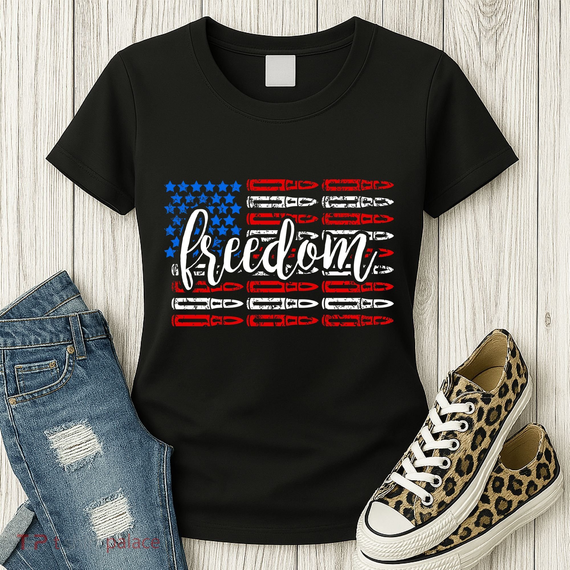 Freedom Bullet USA American Flag Women's T-Shirt