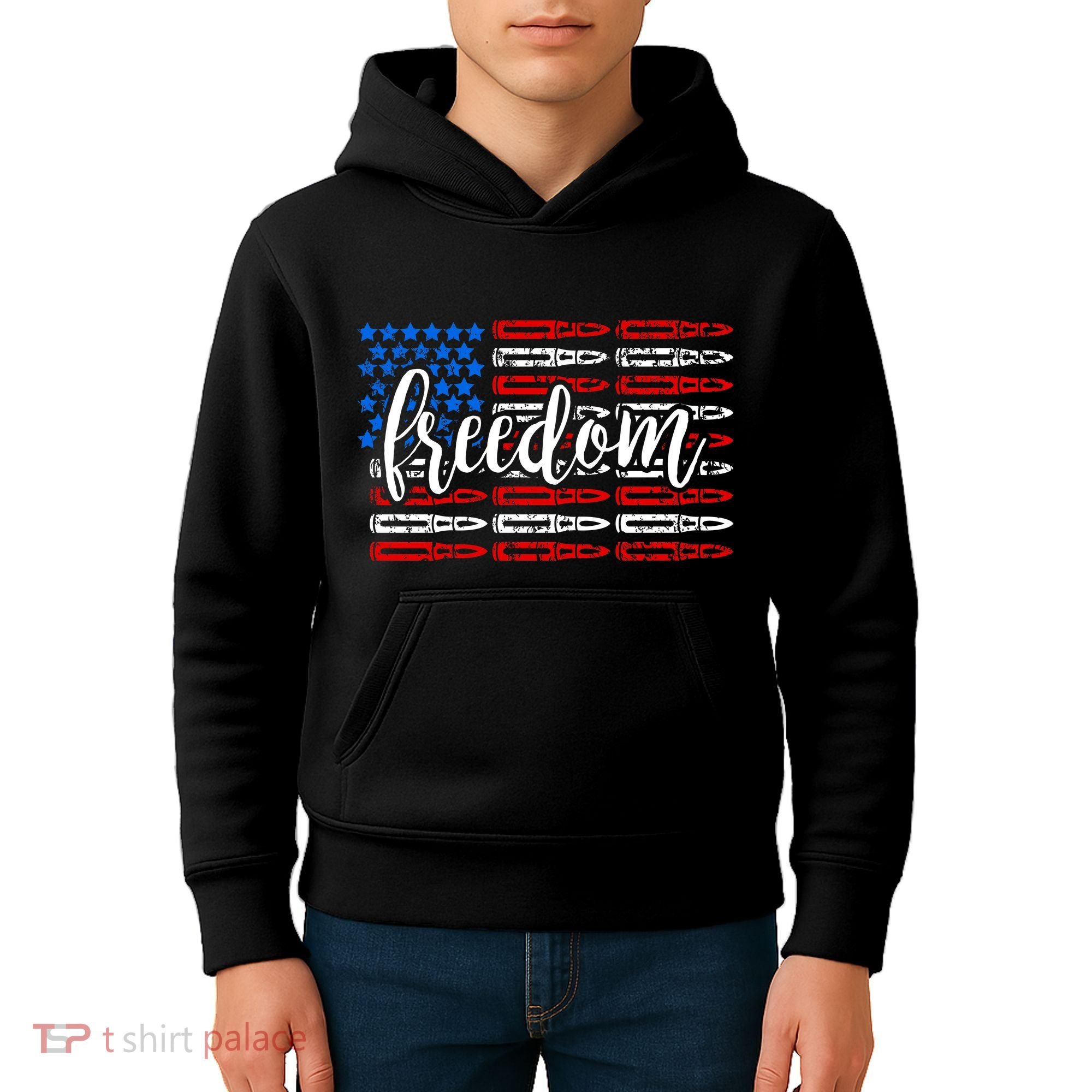 Freedom Bullet USA American Flag Kids Hoodie