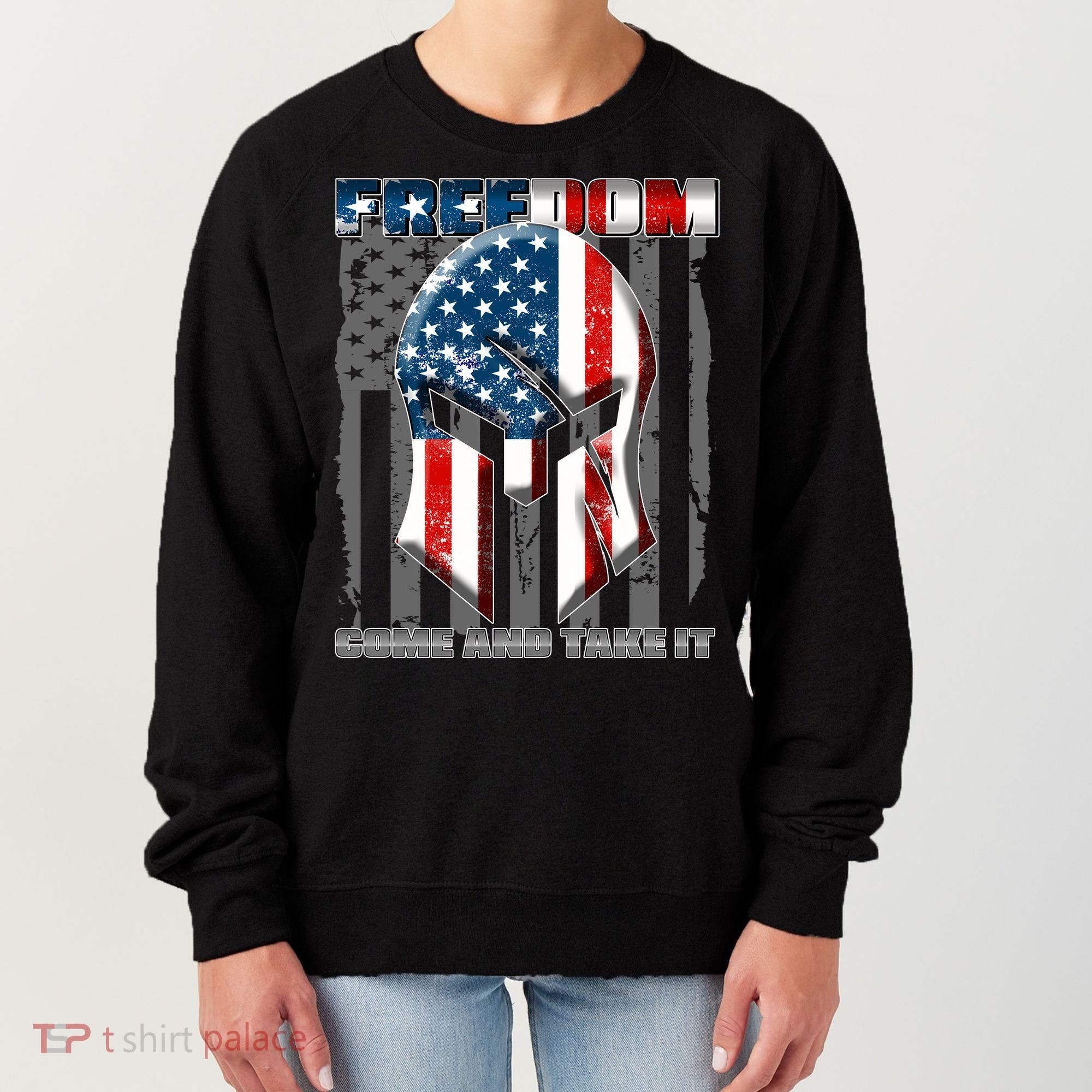 Freedom Come And Take It Gladiator US Flag Women's Sweatshirt