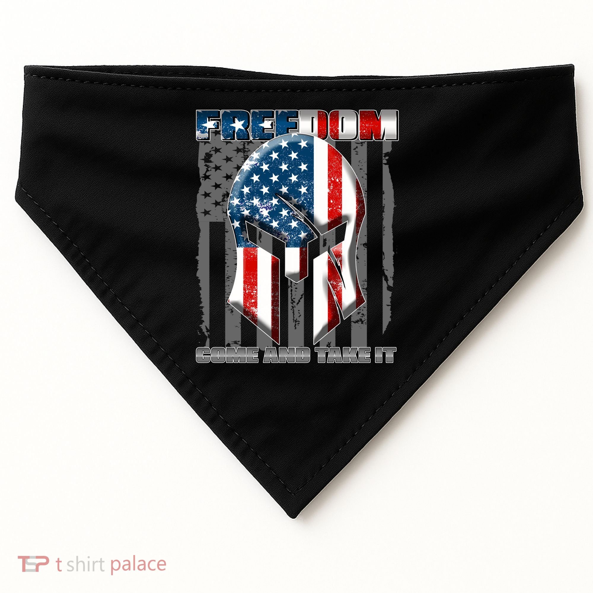 Freedom Come And Take It Gladiator US Flag USA-Made Doggie Bandana