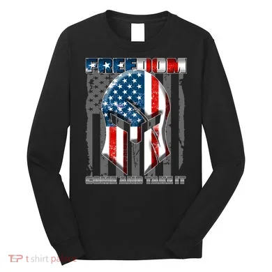Freedom Come And Take It Gladiator US Flag Long Sleeve Shirt