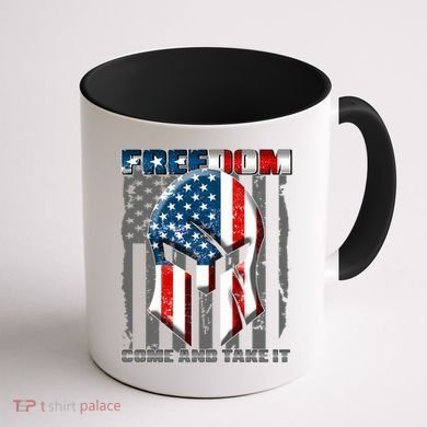 Freedom Come And Take It Gladiator US Flag Coffee Mug back