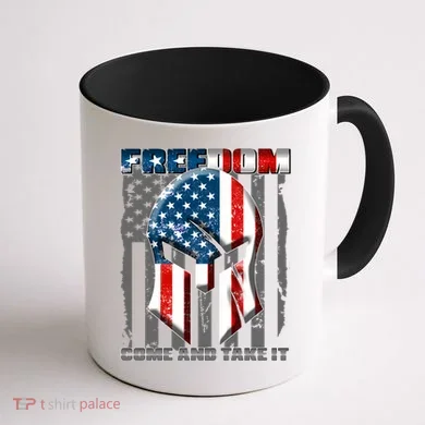 Freedom Come And Take It Gladiator US Flag Coffee Mug back