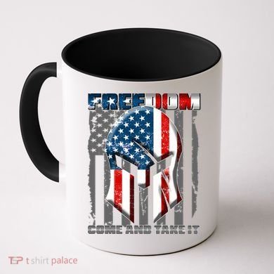 Freedom Come And Take It Gladiator US Flag Coffee Mug