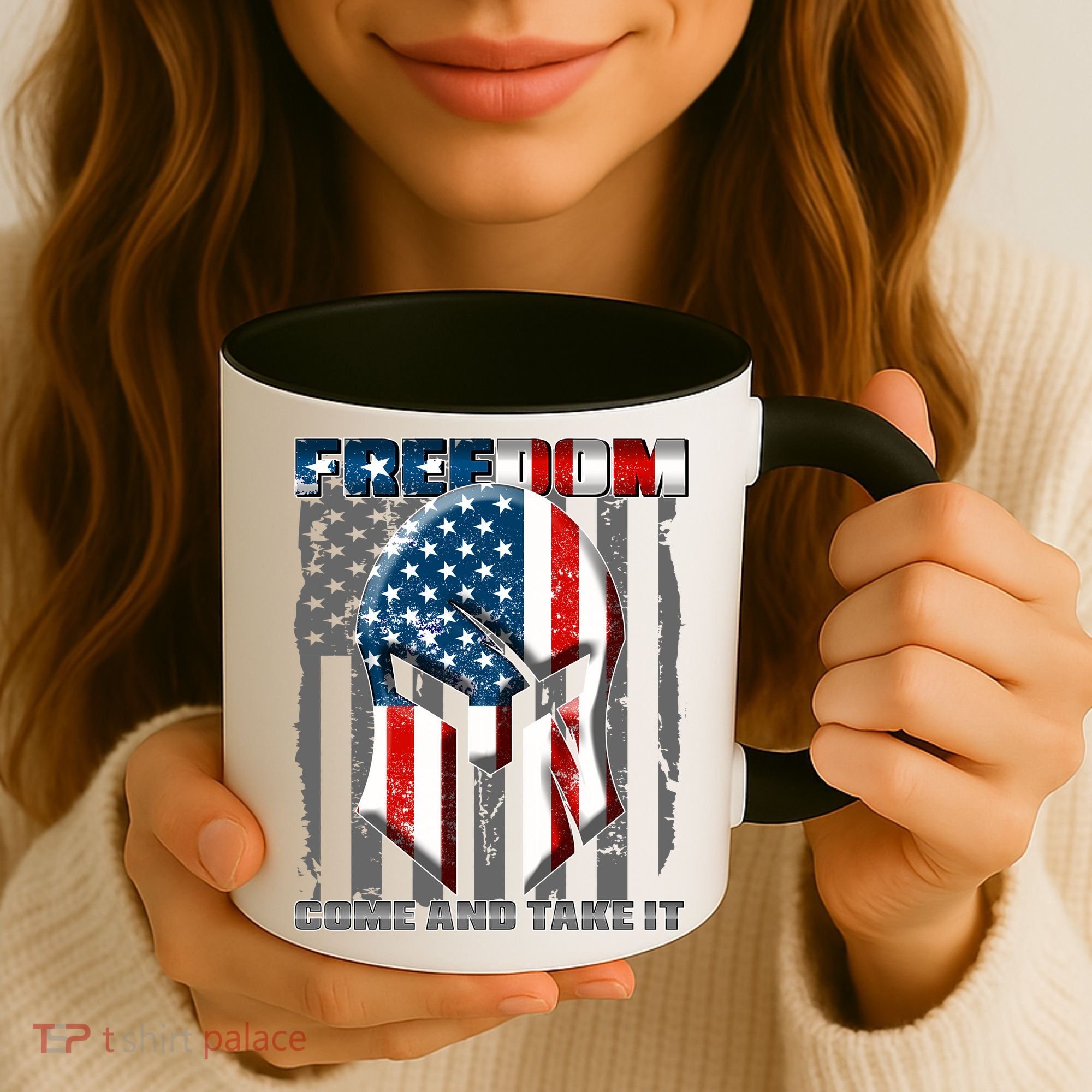 Freedom Come And Take It Gladiator US Flag Coffee Mug
